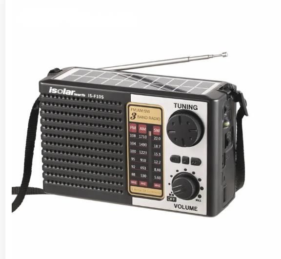 Alto-falante Bluetooth sem fio com lanterna LED - Rádio FM/AM/SW, carregamento solar, rádio de emergência, banda completa de alta sensibilidade