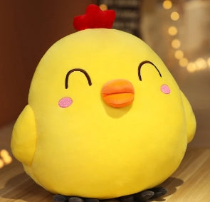 Brinquedos de pelúcia de frango bonito kawaii dos desenhos animados pequena boneca de frango amarelo macio recheado pintinho animal travesseiro presentes de natal para crianças 25-65cm