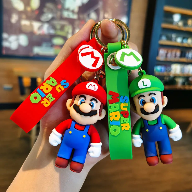 10 estilos Super Mario Chaveiro Mario Bros Luigi Toad Yoshi Bowser Action Figure Modelo Pvc Desenho Animado Bolsa Boneca Pingente Brinquedos Presente