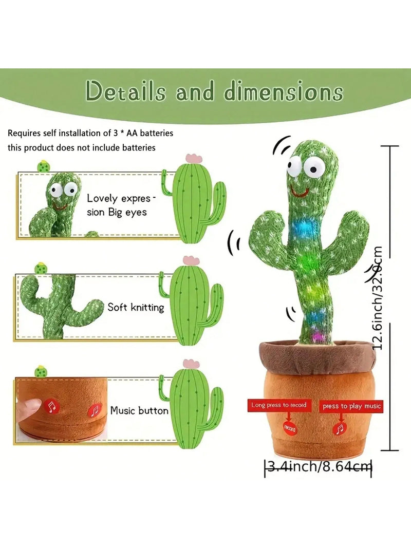 1pc-brinquedos de cacto falante dançante para meninos e meninas, cantando, imitando, gravando e repetindo o que você diz Sunny Cactus Up Plus