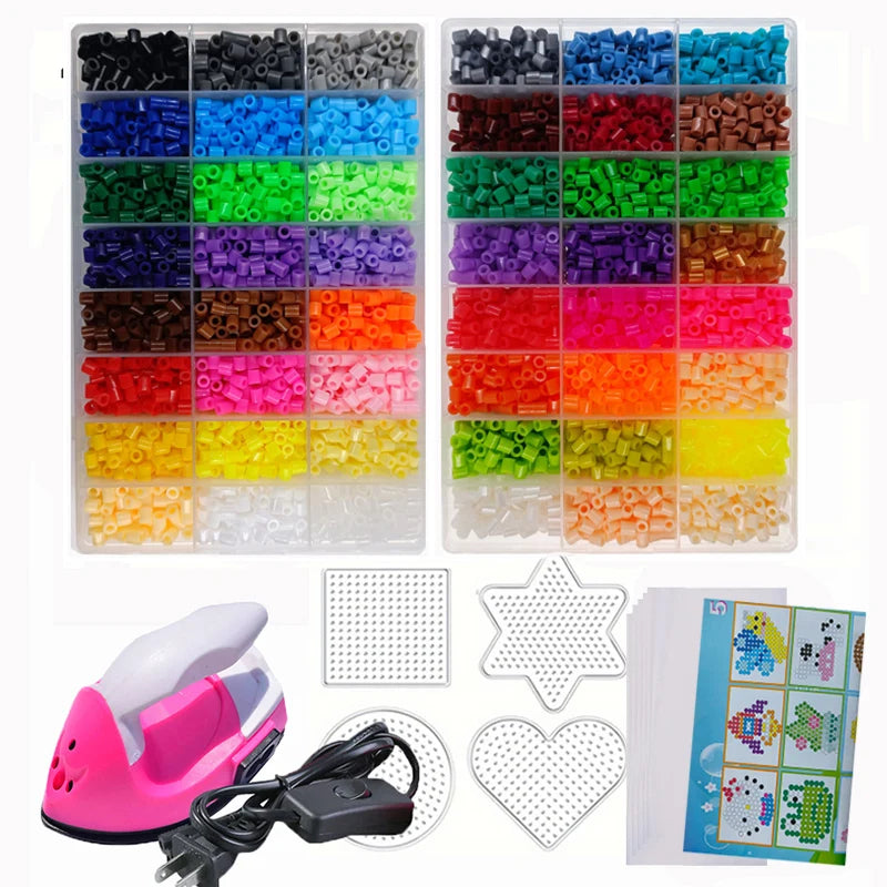 Hama Contas Caixa Embalagem Térmica mosaico Ferro Educação Contas, Contas de engomar Fusível Contas Brinquedo DIY, 24 48 72 Núcleos 2.6MM 5MM