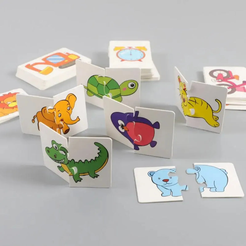 32 peças de quebra-cabeça de correspondência de cartas de iluminação, padrão de desenho animado para educação infantil, brinquedos cognitivos para meninos e meninas