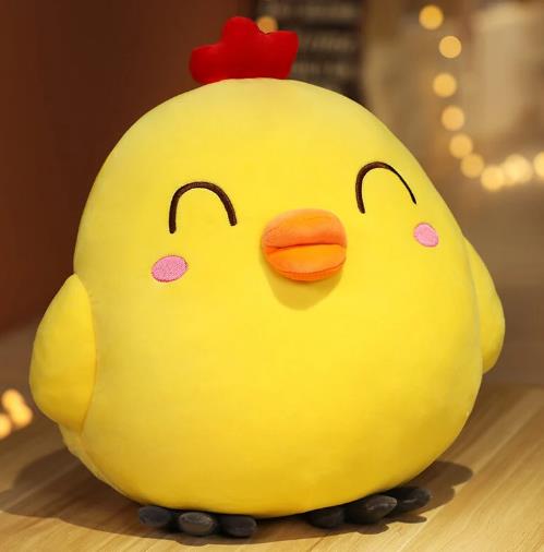 Brinquedos de pelúcia de frango bonito kawaii dos desenhos animados pequena boneca de frango amarelo macio recheado pintinho animal travesseiro presentes de natal para crianças 25-65cm